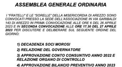 ARRIVA L’ASSEMBLEA GENERALE ORDINARIA